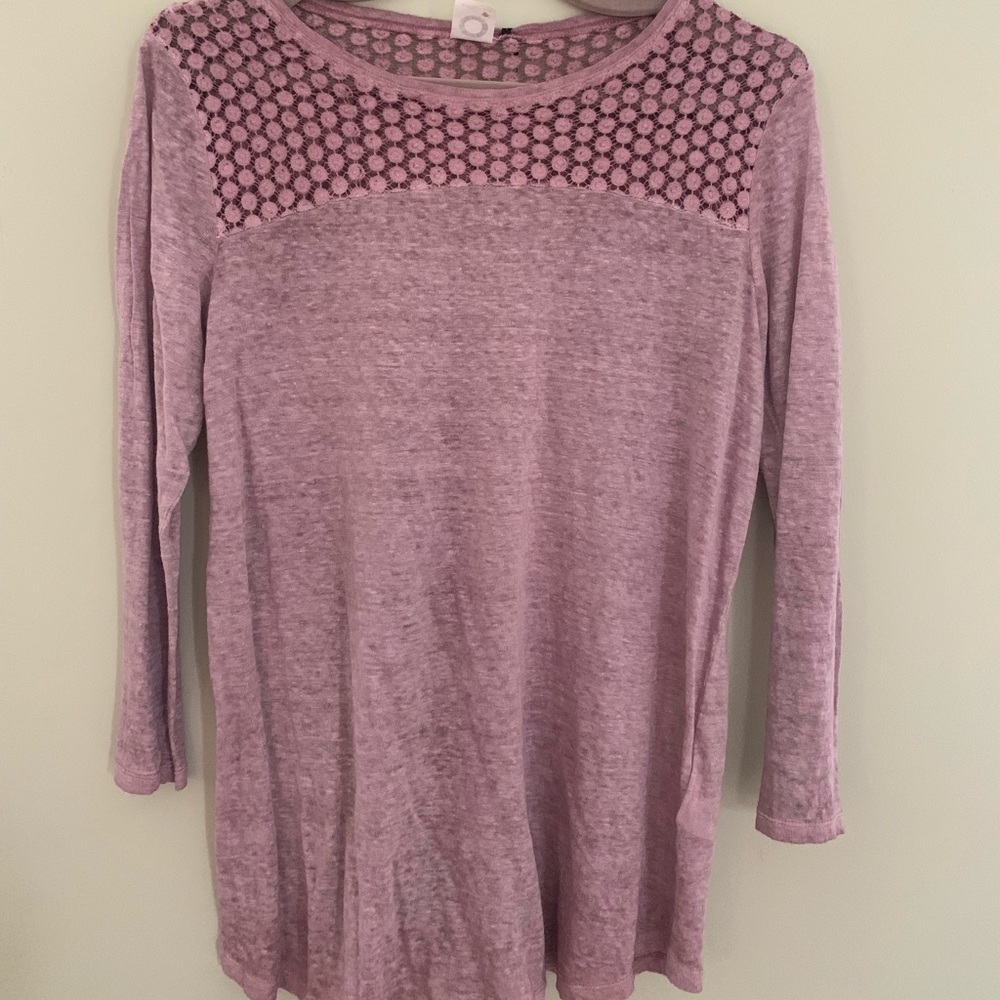 3/4 Sleeve Lilac Crocheted Top
